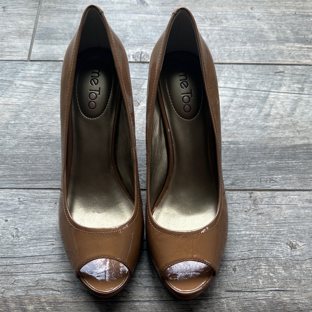Me Too Brown Peep Toe Heels
